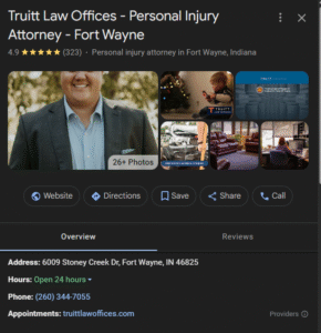 fort wayne truitt law firm gmb screenshot