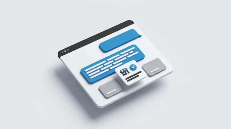 Illustration of an AI chat window with a store highlighted as the cited, recommended source